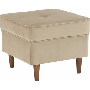 Taburet Taburet RUFINO 3 NEW látka béžově zlatá, nohy ořech