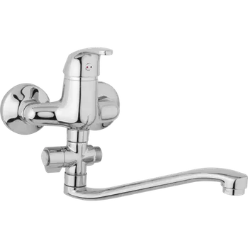 Vodovodní baterie JB Sanitary nástěnná umyvadlová a sprchová baterie SLIM A10 32 20 rozteč 100 mm, otočný přepínač, bez příslušenství, S ramínko 250 mm