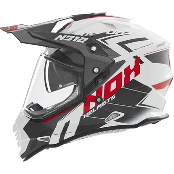 Helma na motorku Přilba N312 Vapor, NOX (bílá,černá,červená) 2025 (Velikost: XS)