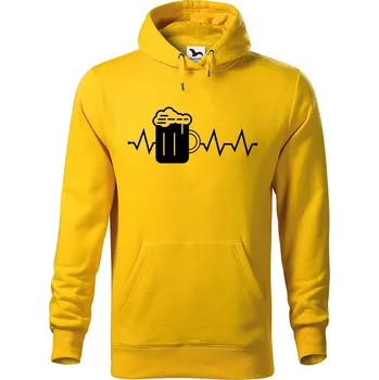 Pánská mikina DOBRÝ TRIKO Pánská mikina s potiskem Tep pivo Velikost pánské mikiny: M, Barva: Žlutá
