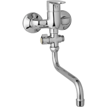 Vodovodní baterie JB Sanitary nástěnná umyvadlová a sprchová baterie TIRA D10 32 30 rozteč 100 mm, otočný přepínač,bez příslušenství, trubkové ramínko 200 mm