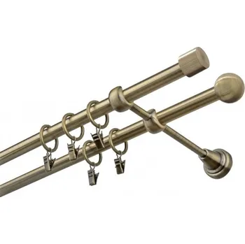 Garnýž kovová 300 cm dvouřadá - dvojitá 16 Válec mosaz