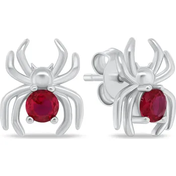 Náušnice Brilio Silver Stříbrné náušnice s červeným zirkonem Pavouk EA1142WR + 2 měsíce na vrácení zboží