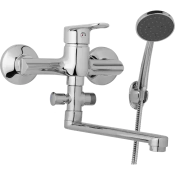 Vodovodní baterie JB Sanitary Nástěnná umyvadlová a sprchová baterie FINERY, rozteč 150 mm, s příslušenstvím, ramínko 200 mm