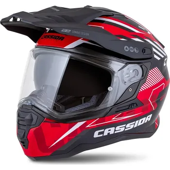 Helma na motorku Přilba Road Runner TechniX, CASSIDA (červená/černá/bílá/šedá/černý matný kšilt, plexi s přípravou pro Pinlock) 2026 (Velikost: XL (61 až 62 cm))