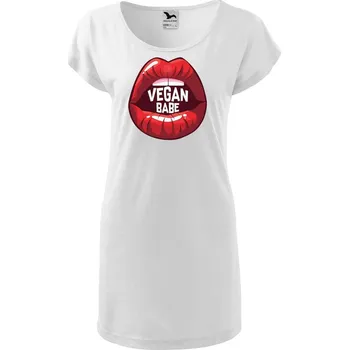 Dámské tričko DOBRÝ TRIKO Dámské tričko/šaty s potiskem Vegan BABE Velikost: M, Barva: Červená