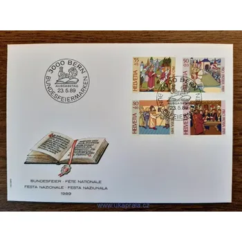 Sběratelství Švýcarsko FDC 1393/6 "PRO PATRIA" r. 1989