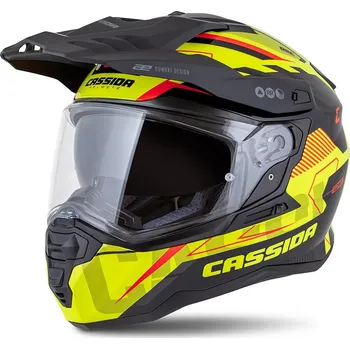Helma na motorku Přilba Road Runner TechniX, CASSIDA (žlutá fluo/černá/oranžová/šedá/černý matný kšilt, plexi s přípravou pro Pinlock) 2026 (Velikost: 2XL (63 až 64 cm))