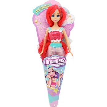 Panenka Funville Dreameez mořská panna v kornoutku oranžové vlasy
