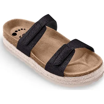 Dámská zdravotní obuv Pantofle korkové FORcare 231001 černá třpytky 37