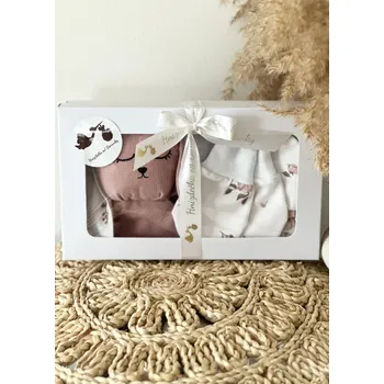 Dárková krabička Dárková krabička - malinová s kytičkami