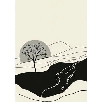 Plakát Plakát Vlnitý Měsíc bez rámu 61 x 91,5 cm