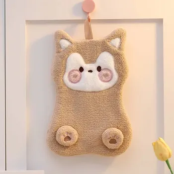 Malý dětský ručník s výšivkou | osuška pro děti - hnědý