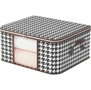 Úložný box Velkokapacitní úložný box na oblečení | přenosný organizér, úložný kontejner - bílá a černá,60x40x30 cm