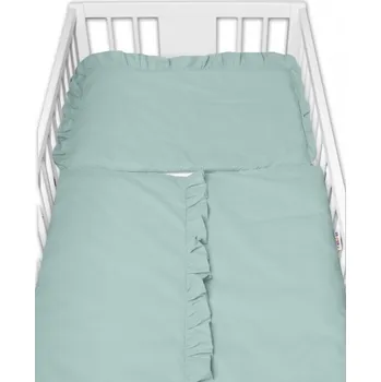 Povlečení 2-dílné bavlněné povlečení s volánkem SOFT, Baby Nellys, mint, vavřínová