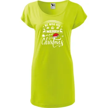 Dámské oblečení DOBRÝ TRIKO Dámské tričko/šaty We wish you Velikost: L, Barva: Limetková
