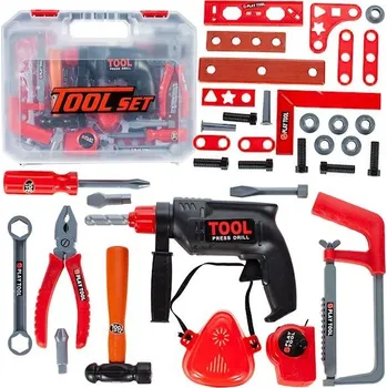 Dětská dílna Dětský Kufr s vrtačkou a nářadím, Tool set, 36 ks