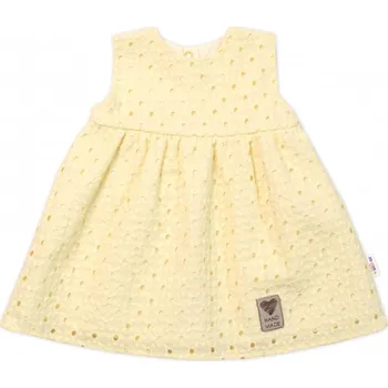 Kojenecké šaty Baby Nellys Lehké Handmade šatičky Madeira, žluté, vel. 104