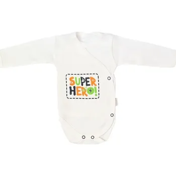 Mamatti Kojenecké body dlouhý rukáv, zapínání bokem, Hero - bílé, vel. 62