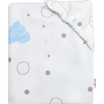 Prostěradlo Dětské prostěradlo do postýlky bavlna, I love Boy Baby Nellys, modrá/bílá, 140x70 cm