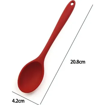 Silikonová míchací lžíce s dlouhou rukojetí | Kuchyňské náčiní | Pomůcka na vaření - 1ks červená