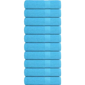vidaXL Ručníky FROGN 10 ks tyrkysové 100x150 cm 360 g/m²