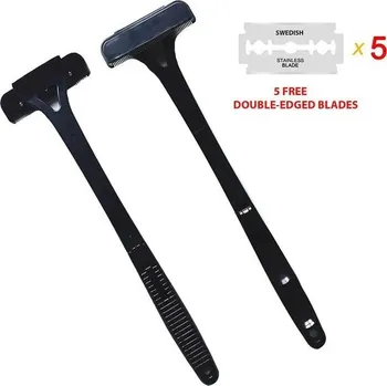 Pánský skládací holicí strojek s dlouhou rukojetí | holicí strojek na tělo | strojek na chlupy - černý