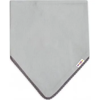 Šátek Dětský bavlněný šátek na krk s mini bambulkami Baby Nellys - šedý/šedý lem