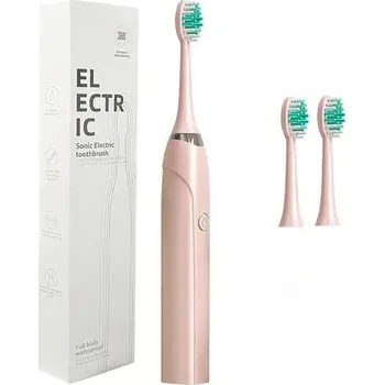 Zubní kartáček 3dílný sonický zubní kartáček pro dospělé | elektrický kartáček | zubní irigátor 1+3 ks - růžový
