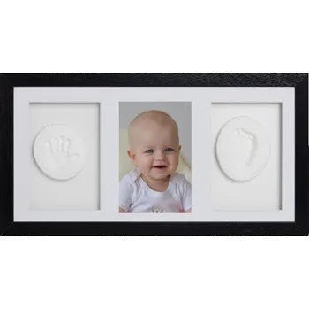 Kosmetická sada Sada na otisky nožiček či ručiček, trojrámek - dárková sada pro miminko - černá