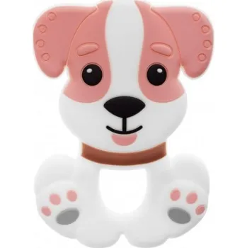 Silikonové kousátko Pejsek - růžové