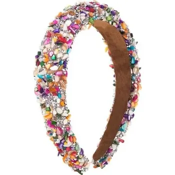 Čelenka Luxusní čelenka s barevnými krystaly | módní doplněk do vlasů, čelenka do vlasů - BÍLÝ