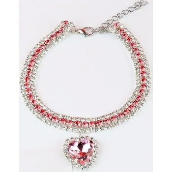 Obojek pro psa Luxusní obojek s krystaly pro kočky a psy | chovatelské potřeby - 04,10-20 cm