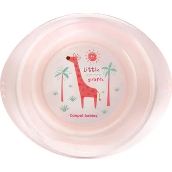 dětská jídelní sada Talířek Canpol Babies - Žirafka, růžová