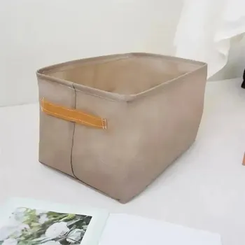 Úložný box Úložný koš na oblečení s ocelovým rámem | skládací úložný box, prádelní koš - Khaki,Rozměry 48 x 28 x 25 cm