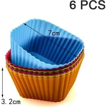 Nádoba na pečení Silikonová forma na muffiny a dorty | pečicí forma | kuchyňské potřeby - 6KS čtverec