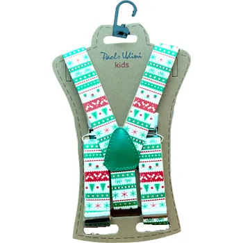 Kšandy Paolo Udini Dětské kšandy/šle s vánočním motivem, zelené, vel. 80/98, mix. barev