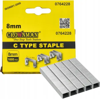 Spona do sešívačky CROWNMAN Sponky pro ruční sešívačky 1000KS TYP C 07x8mm CM-0764228
