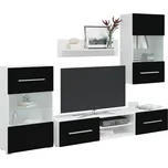 vidaXL 5dílná TV stolky s LED osvětlením matné černé kompozitní dřevo