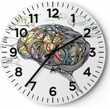 Hodiny Kuchyňské nástěnné hodiny 30x30 Abstrakce Moderní skleněné hodiny Tiché