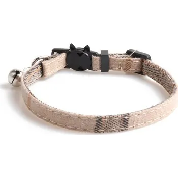 Obojek pro psa Nastavitelný bezpečnostní obojek s mašličkou pro kočky a psy | chovatelské potřeby - Hnědá bez mašle,S 1,0 x 28 cm