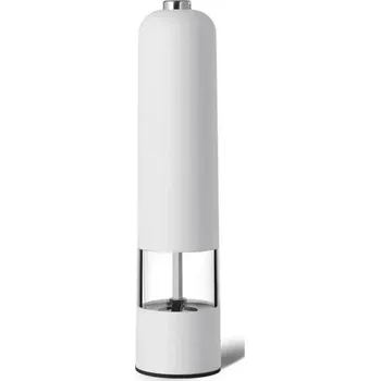 Mlýnek na koření Elektrický mlýnek na pepř a sůl s LED světlem | praktický mlýnek na koření - 1ks bílý