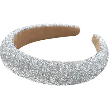 Čelenka Dámská široká perlová čelenka retro styl | vlasová čelenka, luxusní doplněk - stříbro