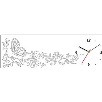 Hodiny Tiché nástěnné hodiny šedé barvy Bílá