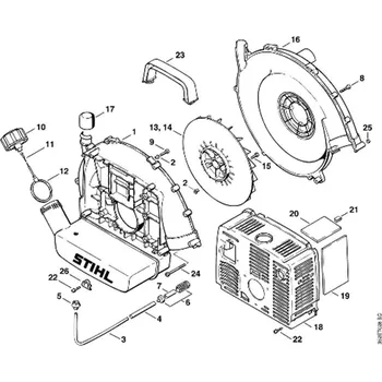 Průchodka hadičky paliva pro postřikovače Stihl SR320 SR340 SR400 SR420 - 0000 989 0516