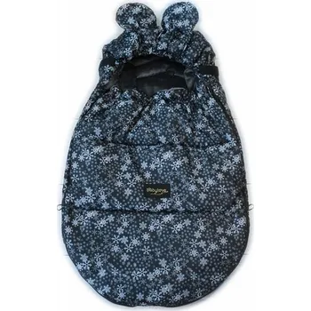 Fusak Baby Nellys nepromokavý fusak s oušky MIKI, fleece Velvet 90 x 50 cm - černá s hvězdami