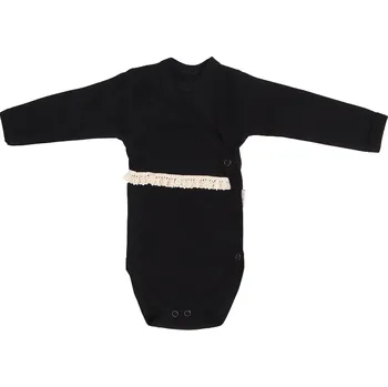 Kojenecký body Mamatti Kojenecké body s krajkou, zapínání bokem, Mašle - černé