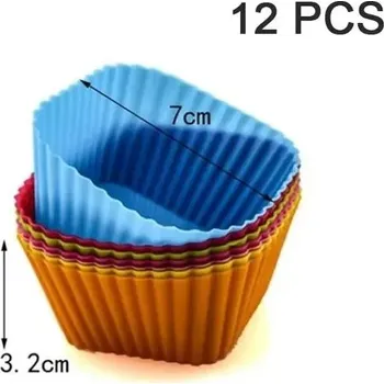 Forma na pečení Silikonová forma na muffiny a dorty | pečicí forma | kuchyňské potřeby - 12KS Čtverec