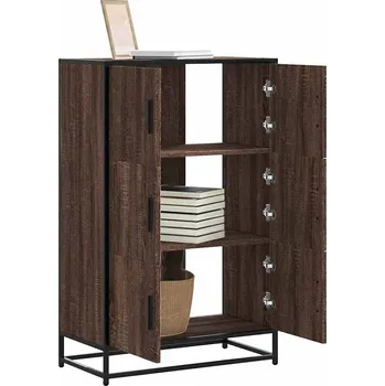 Příborník do zásuvky vidaXL Skříň highboard hnědý dub 68x35x106,5 cm kompozit a kov