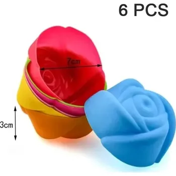 Nádoba na pečení Silikonová forma na muffiny a dorty | pečicí forma | kuchyňské potřeby - 6KS Květina